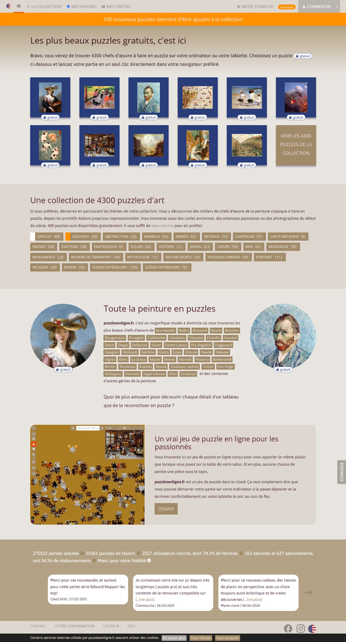 Puzzles en ligne - Page d’accueil Puzzles en ligne - Page d’accueil