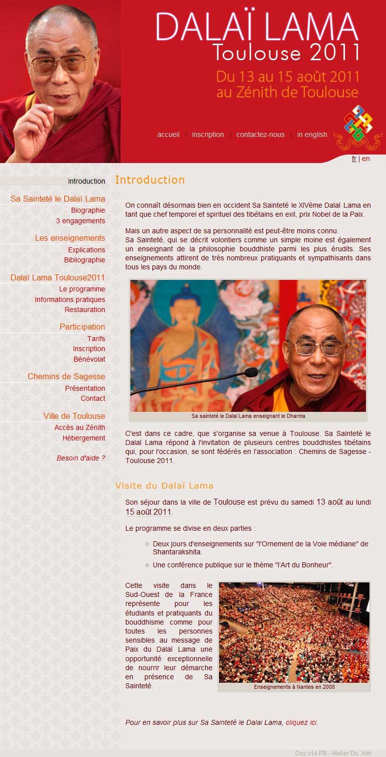 Dalai Lama Toulouse 2011 - Accueil